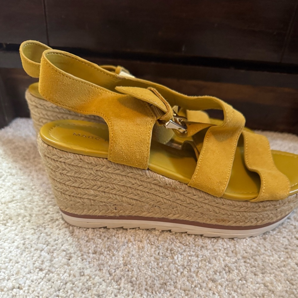 Mark Fisher Women's Yellow Espadrille Wedge Sandals